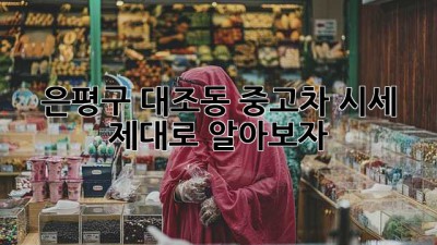 은평구 대조동 중고차 시세, 제대로 알아보자!