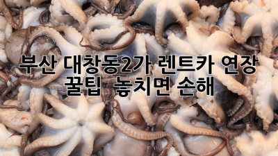 부산 대창동2가 렌트카 연장 꿀팁 🍯 놓치면 손해!